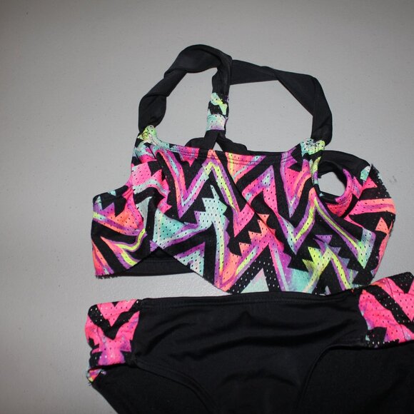 Multi Color 2 Pcs Justuce Bikini Swimsuit Size 8 - Picture 2 of 9